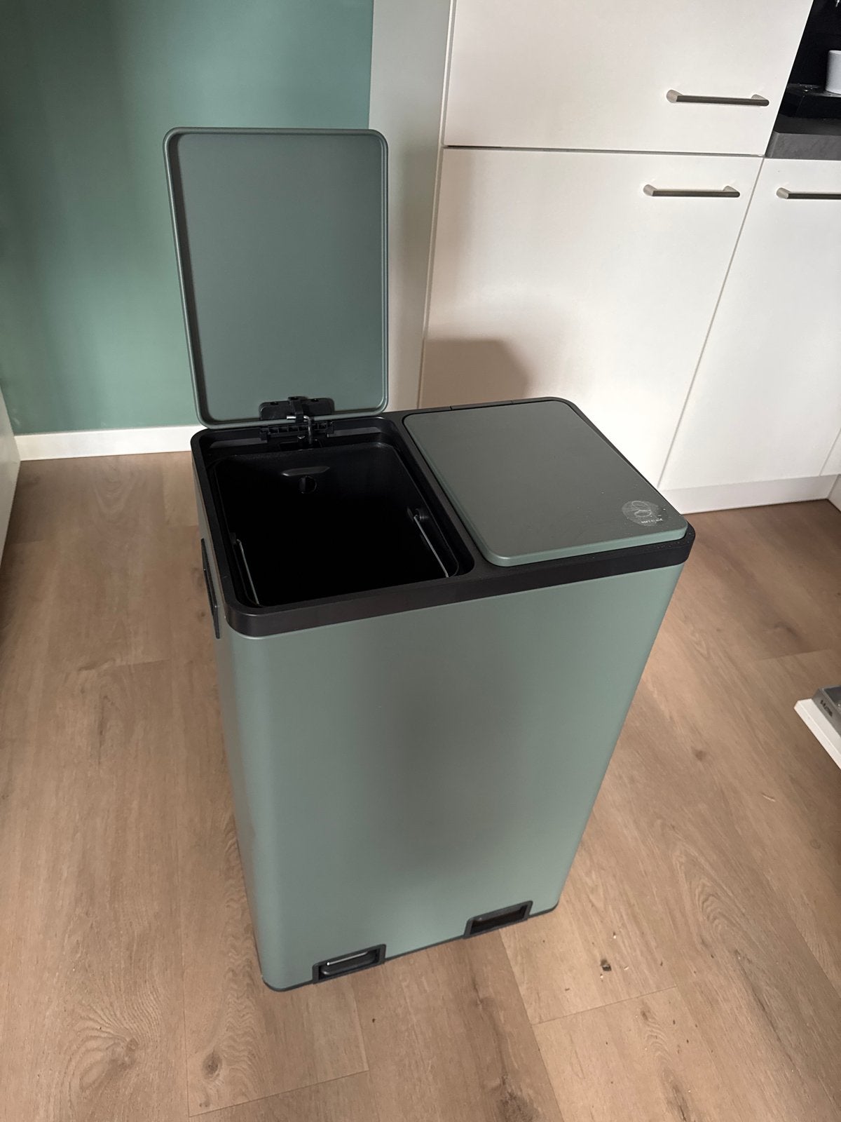Brabantia Bo Touch Bin Hi 2x30L - Groen, Ophalen, Met pedaal, Nieuw, 40 liter of meer