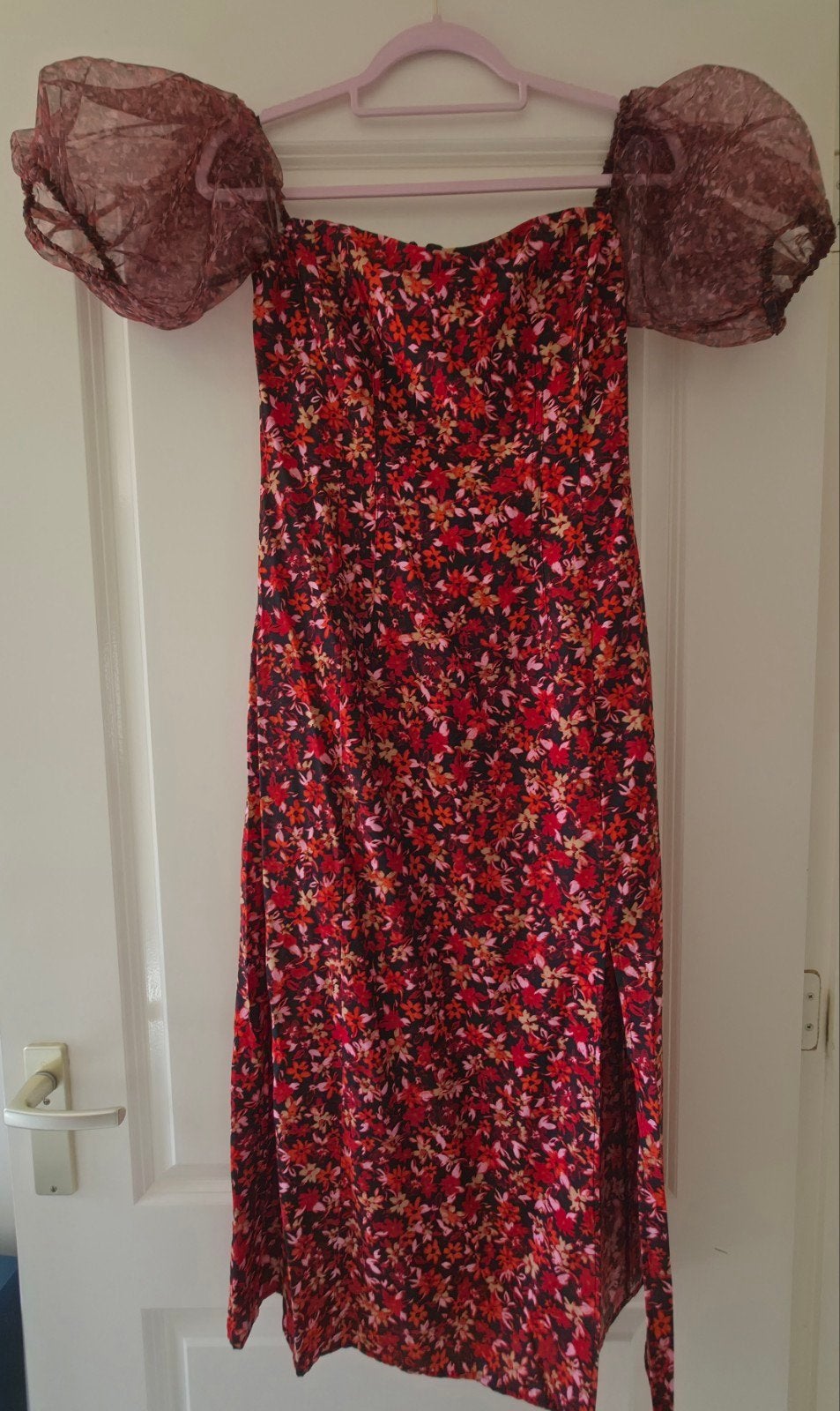 French Connection Off-Shoulder Midi Jurk – Nooit gedragen, Kleding | Dames, Jurken, French Connection, Meerkleurig, Nieuw, Ophalen of Verzenden
