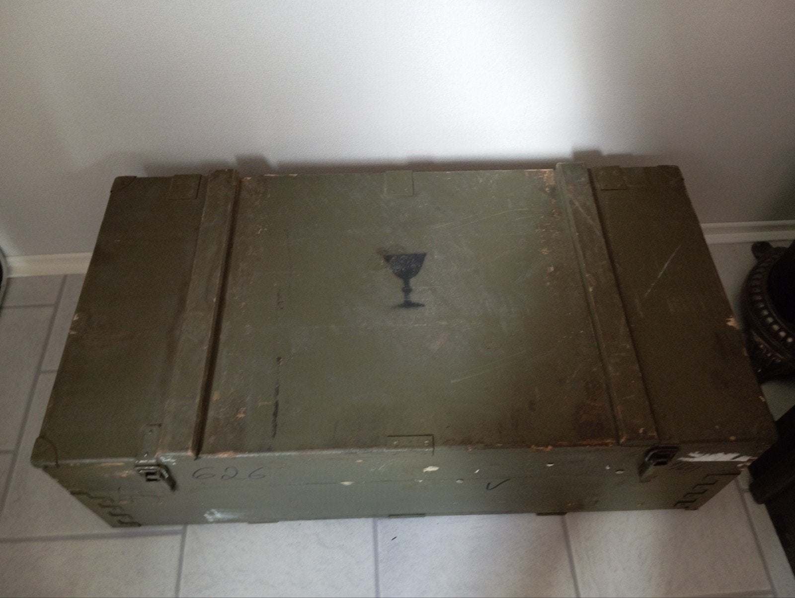 Vintage militaire kist - Legerkist - Opbergkist, Ophalen, Gebruikt, 50 tot 100 cm, 5 – 50