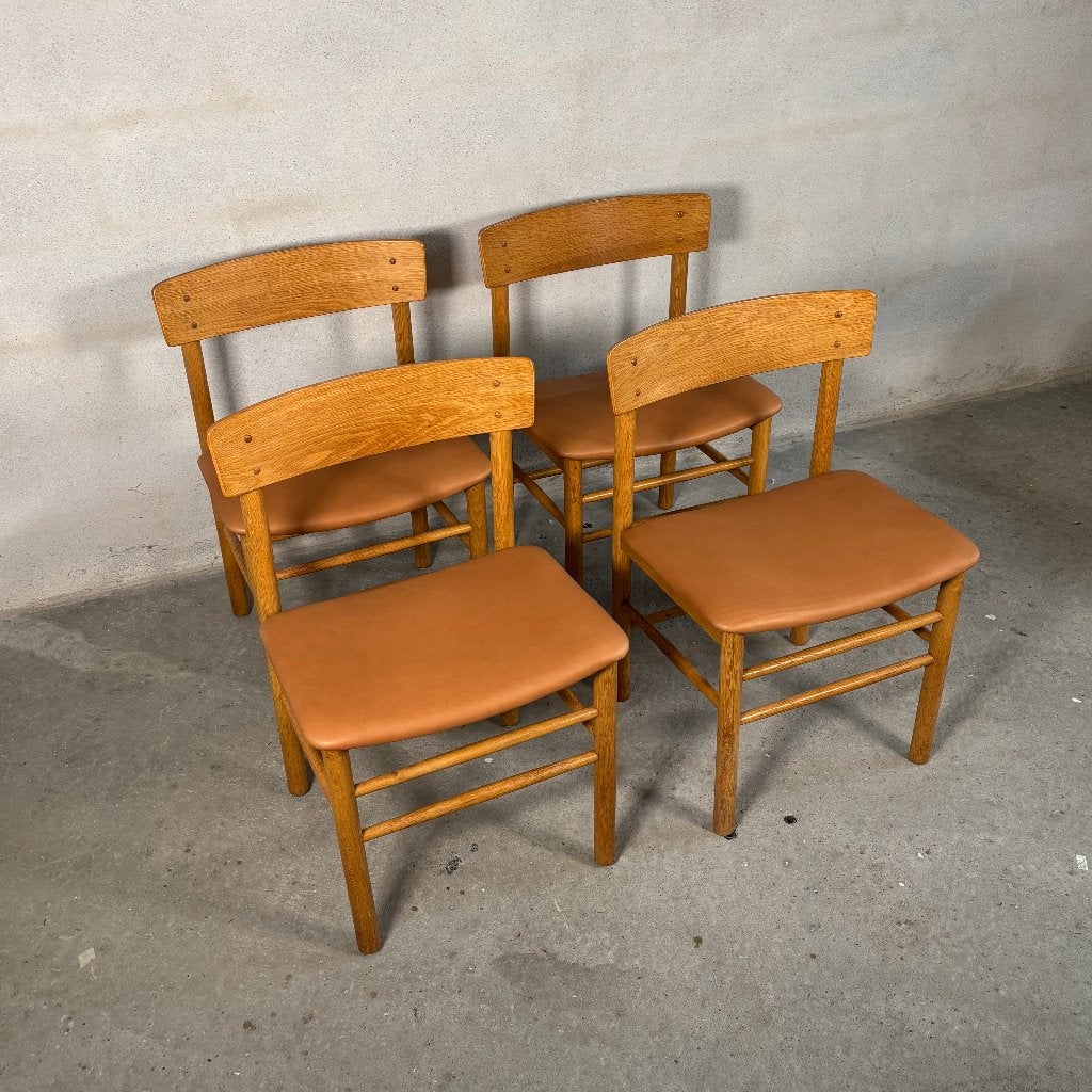 4x Model 250 Eetkamerstoelen van Farstrup — Vintage deens, Gebruikt, Bruin, Verzenden, Vier