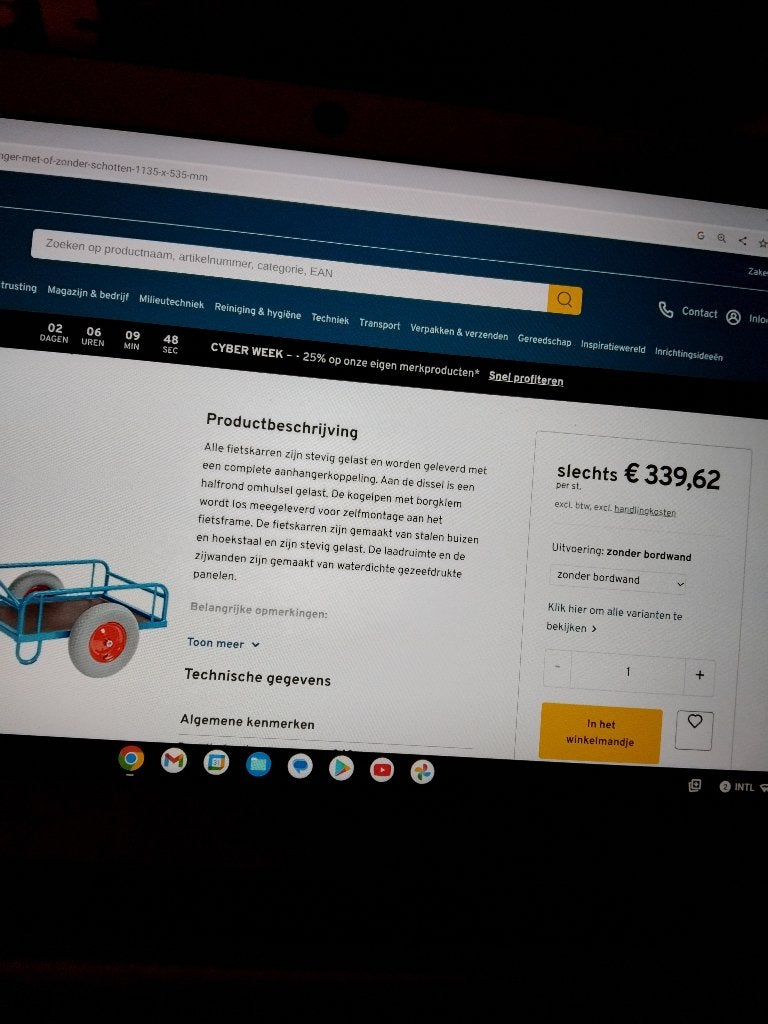 bolder aanhangwagen, Verzenden, Nieuw