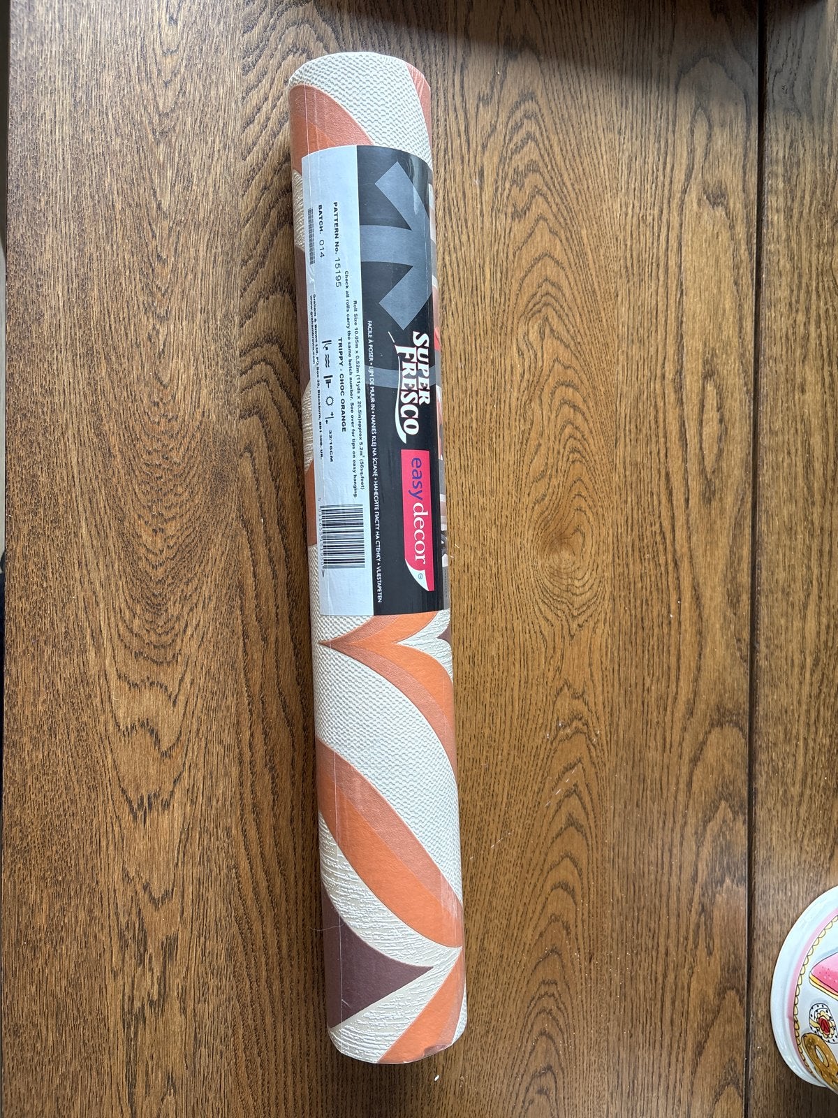 Super Fresco Easy Decor retro Trippy Choc Orange Behang, Overige merken, Geometrisch, Oranje, Ophalen of Verzenden
