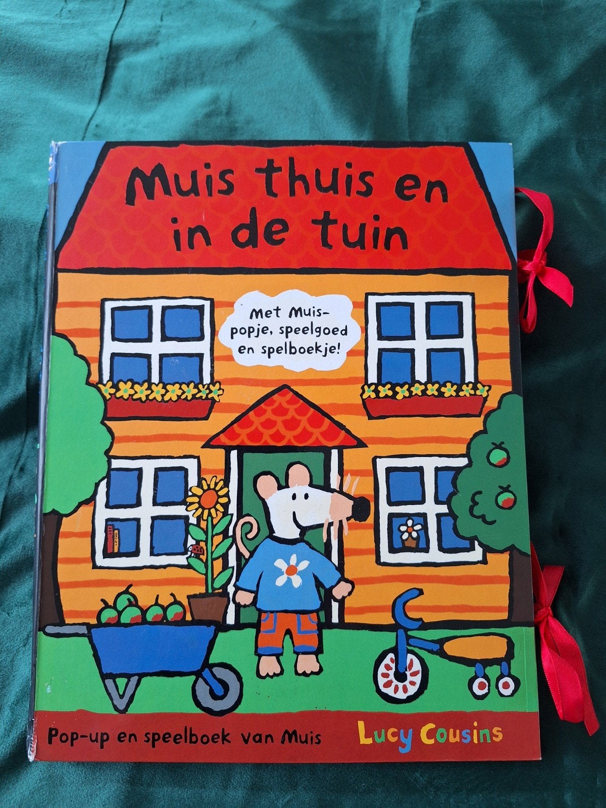 Muis thuis en in de tuin - Pop-up en speelboek, Lucy Cousins, 3 tot 4 jaar, Ophalen of Verzenden, Zo goed als nieuw