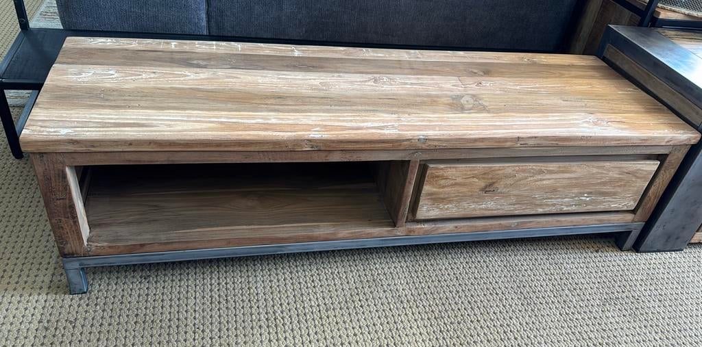 TV meubel Venetië 140cm, Huis en Inrichting, Kasten | Televisiemeubels, Ophalen, 100 tot 150 cm, Teakhout, Minder dan 100 cm