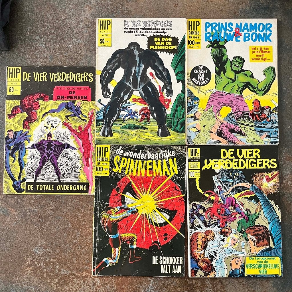 Set van vijf Vintage Hip Comics, Boeken, Gelezen, Amerika, Stan Lee, Ophalen of Verzenden