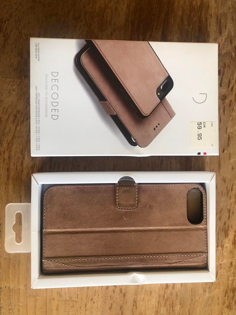 Leren telefoonhoes iphone 6 7 8 plus Decoded, Ophalen of Verzenden, Zo goed als nieuw