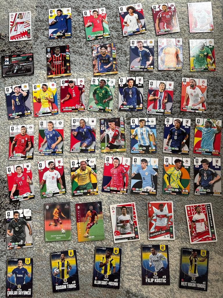 Voetbal- en Formule 1-kaarten - Totaal 45 kaarten, Ophalen, Gebruikt, Overige sporten, Spelerskaart