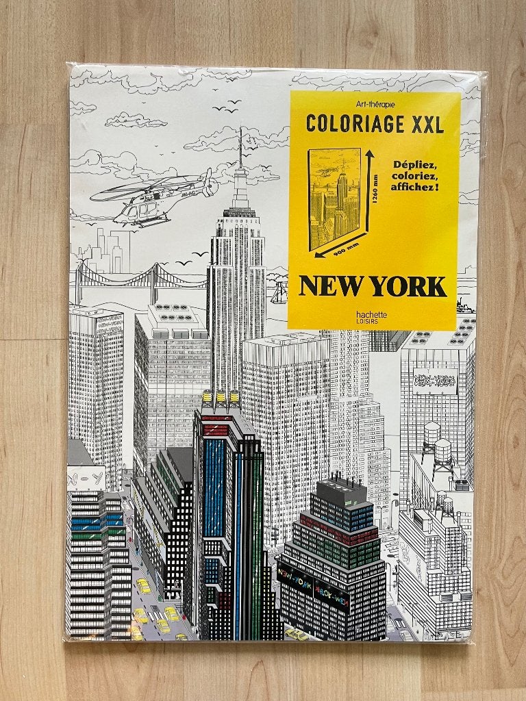 XXL Kleurplaat van New York - formaat 126 x 90 cm, Hobby en Vrije tijd, Ophalen of Verzenden, Nieuw, Papier, Schets- of Tekenboek