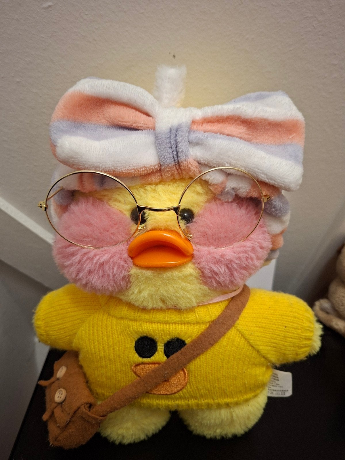 Leuke paper duck met bril en tasje, Ophalen, Geel, Zo goed als nieuw, Middelgroot (20 tot 80 cm)