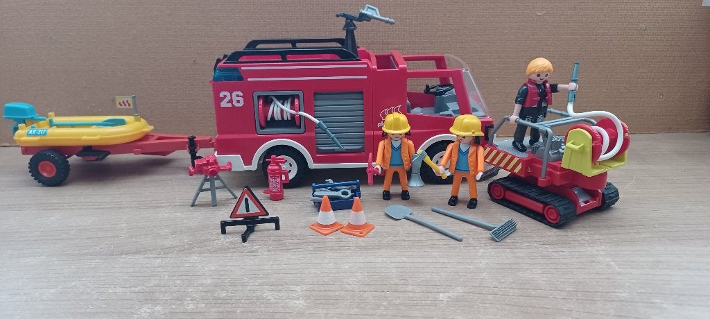 playmobil brandweer hulpvoertuig, Ophalen of Verzenden, Gebruikt, Complete set