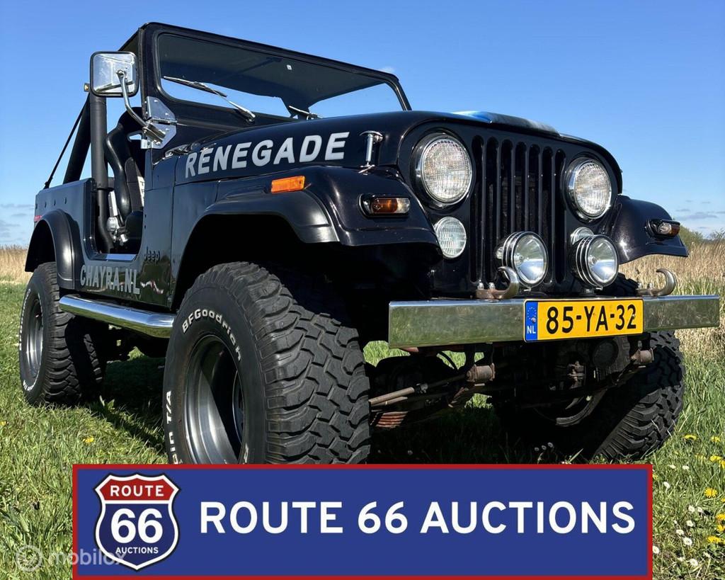 Jeep CJ-7 | 1977 | Route 66 Auctions, Auto's, Jeep, Overige carrosserieën, Zwart, Bedrijf