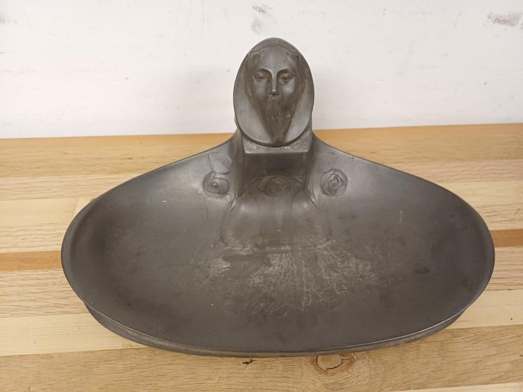 Kayserzinn inktpot en pennenbakje, Ophalen of Verzenden