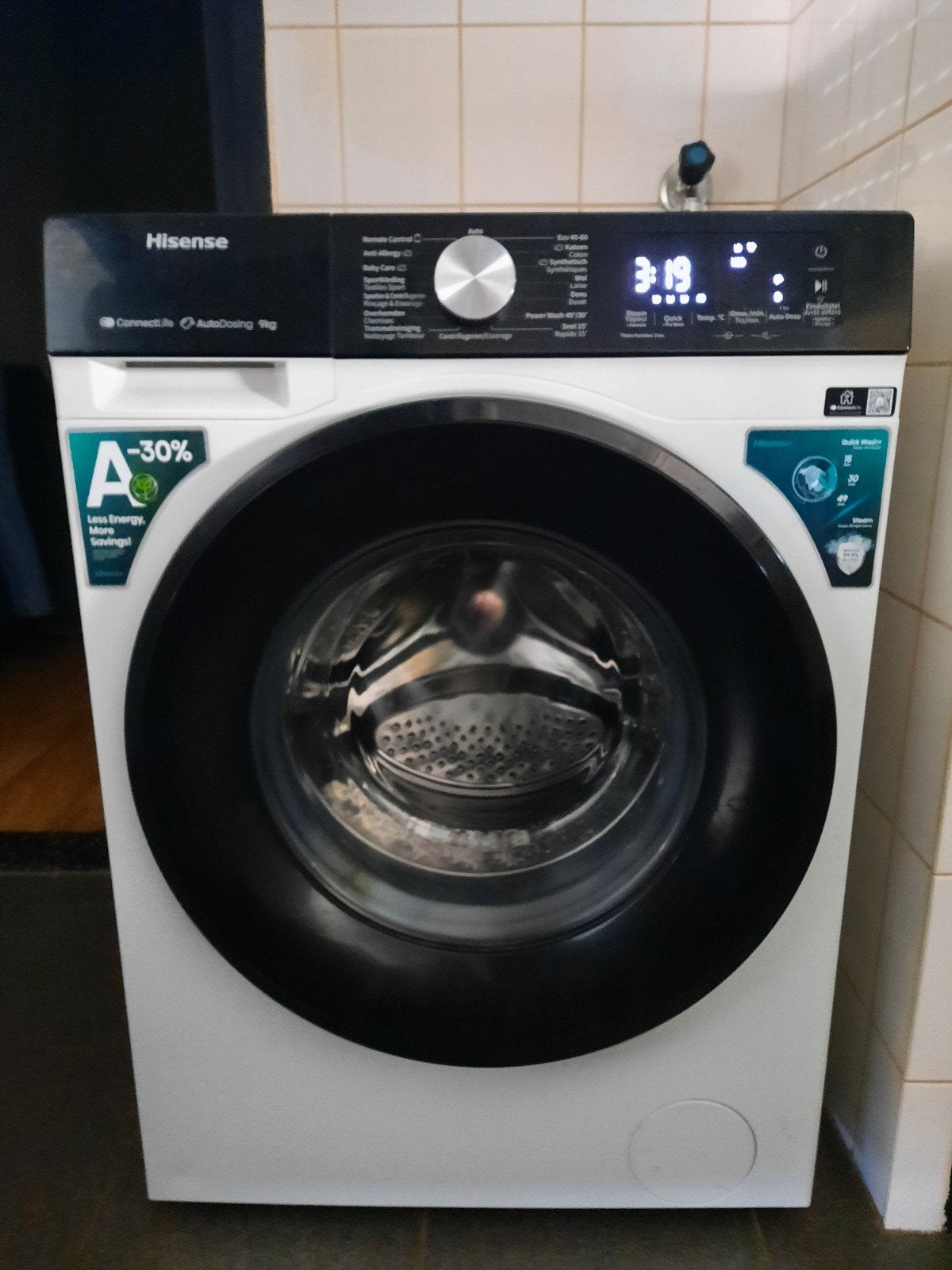 Hisense WFPV9014EM Wasmachine - 9kg, A-30% energieklasse, Ophalen of Verzenden
