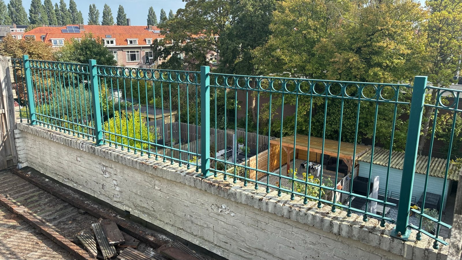 Sierhekwerk - Groen - 160 cm breed - 90 cm hoog, Tuin en Terras, Ophalen, Gebruikt, IJzer, Sierhekwerk