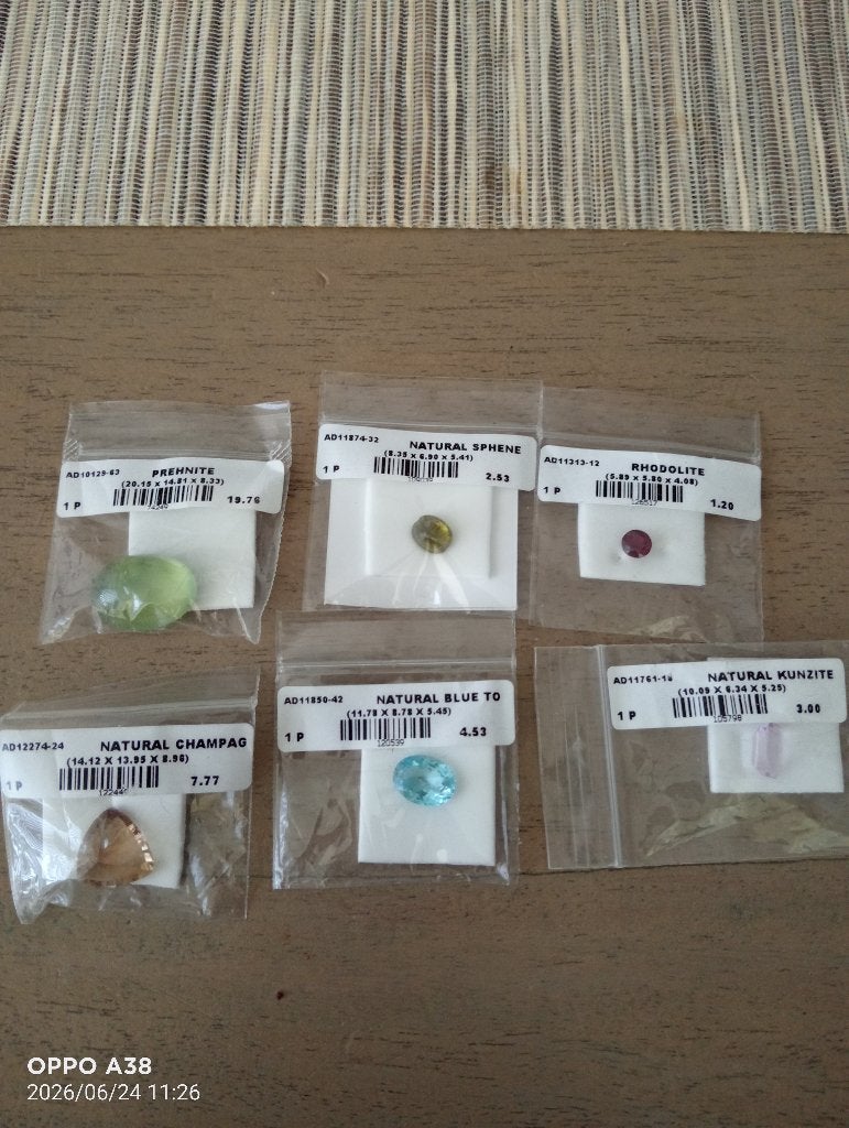 lot van 6 half edelstenen, Ophalen of Verzenden, Zo goed als nieuw