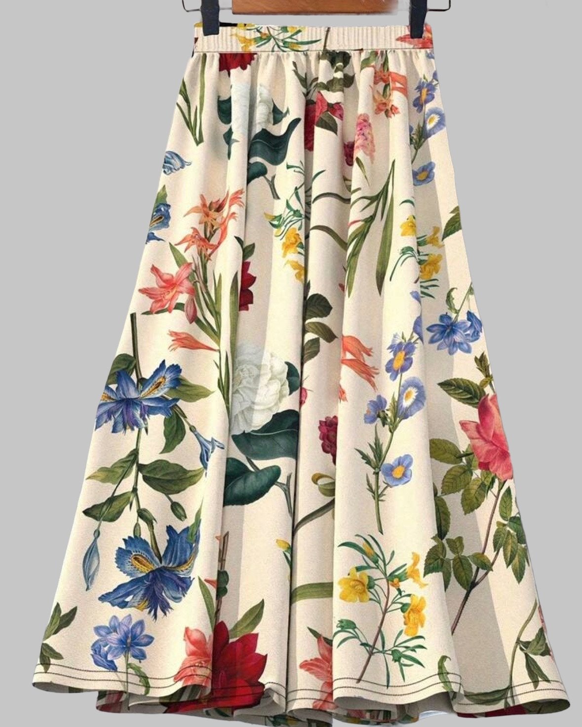 Maxi rok met bloemenprint Offwhite (44-52), Verzenden, Nieuw, Meerkleurig, Rok