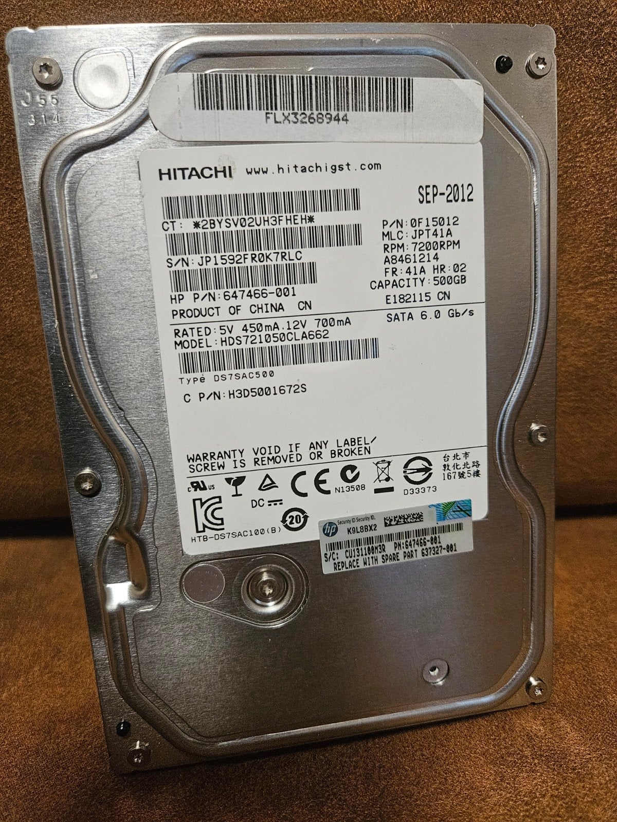 Hitachi 500GB 3.5 inch HDD SATA Harde Schijf Desktop, Intern, Gebruikt, Ophalen of Verzenden, Desktop