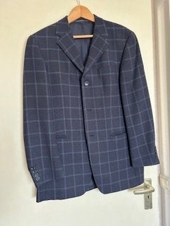 Van Gils jasje met subtiel ruitdessin, Zo goed als nieuw, Maat 48/50 (M), Blauw, Van Gils