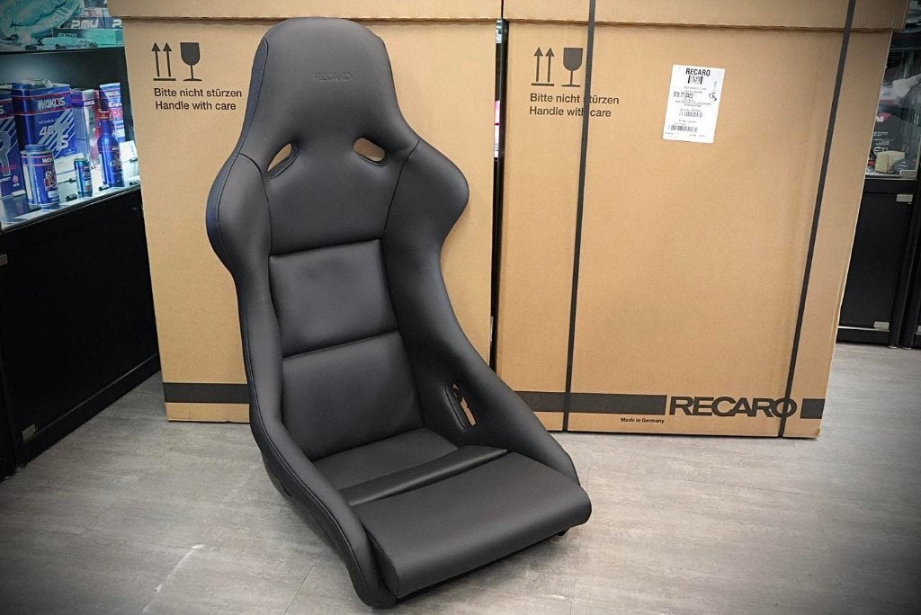 Recaro Pole Position Leder zwart kuipstoel schaalstoel, Ophalen of Verzenden