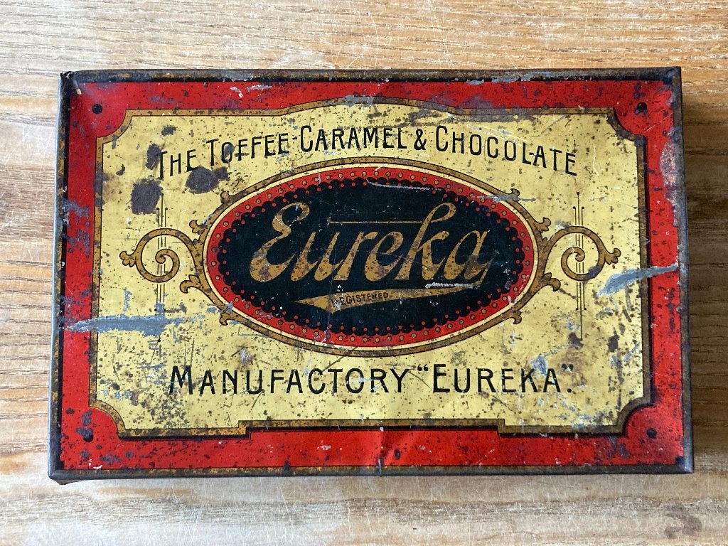 Vintage blik - Eureka - The toffee caramel & chocolate, Verzamelen, Ophalen of Verzenden, Gebruikt, Overige