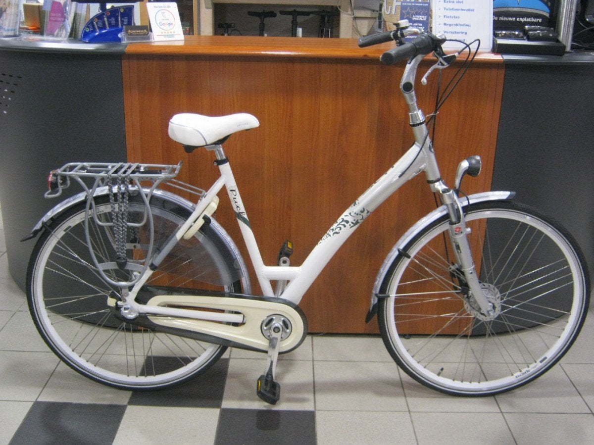 Puch Style Dames Wit/Zilver 55cm, Fietsen en Brommers, -, -, Versnellingen, -