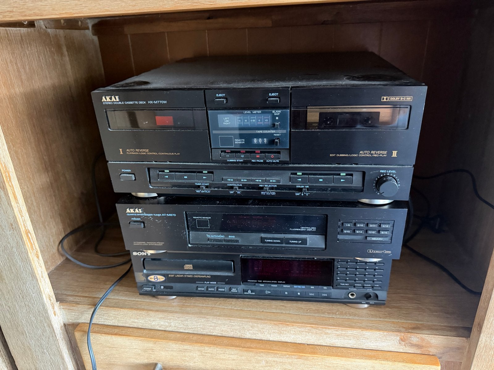 Vintage Sony Stereo Set: Platenspeler, Cassette, CD, Tuner,, Ophalen of Verzenden, Gebruikt, Platenspeler, Sony