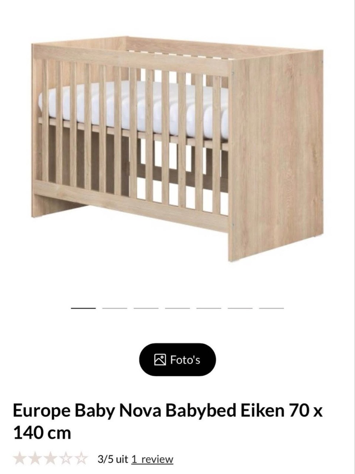 Europe Baby Nova Babybed+ IKEA Matras Nieuw & Nooit Gebruikt, Ophalen, Nieuw, Ledikant