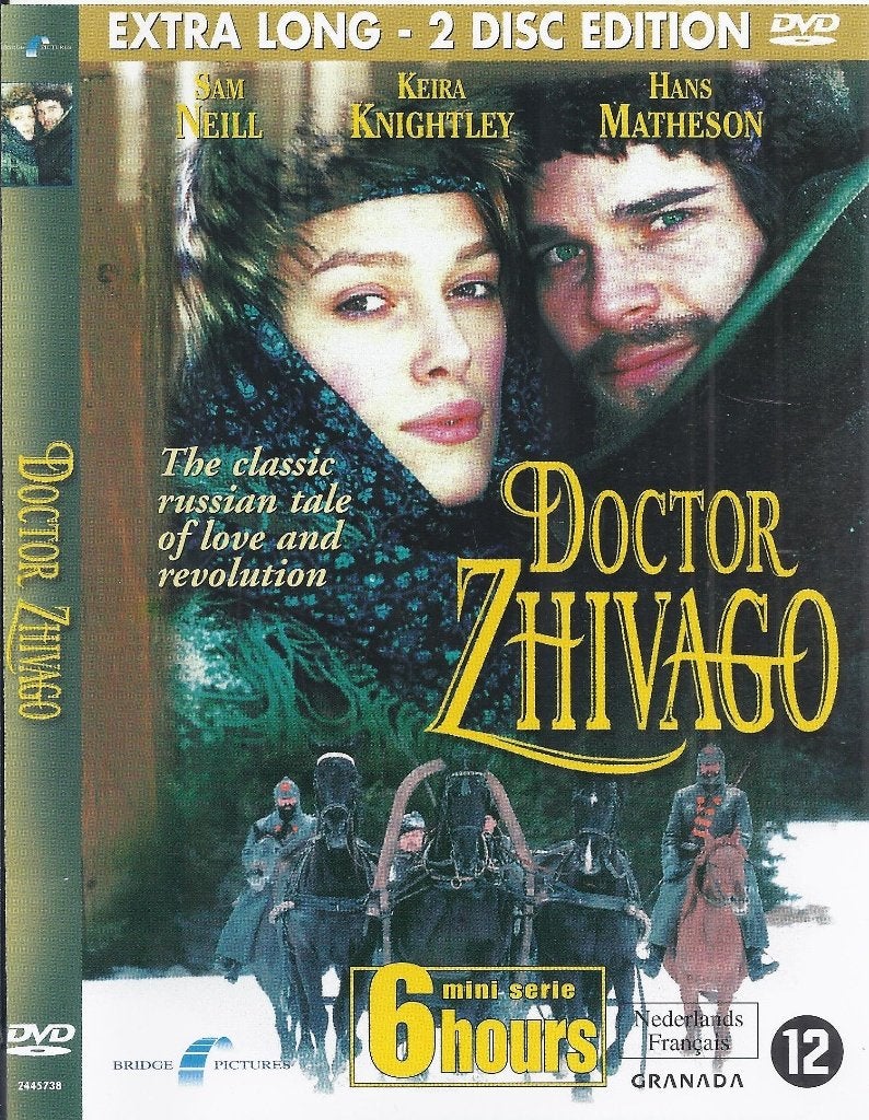 Dvd doctor zhivago / 2 dvd's--mini serie ---6 uur, Engels, Nederlands, Ophalen of Verzenden, Zo goed als nieuw