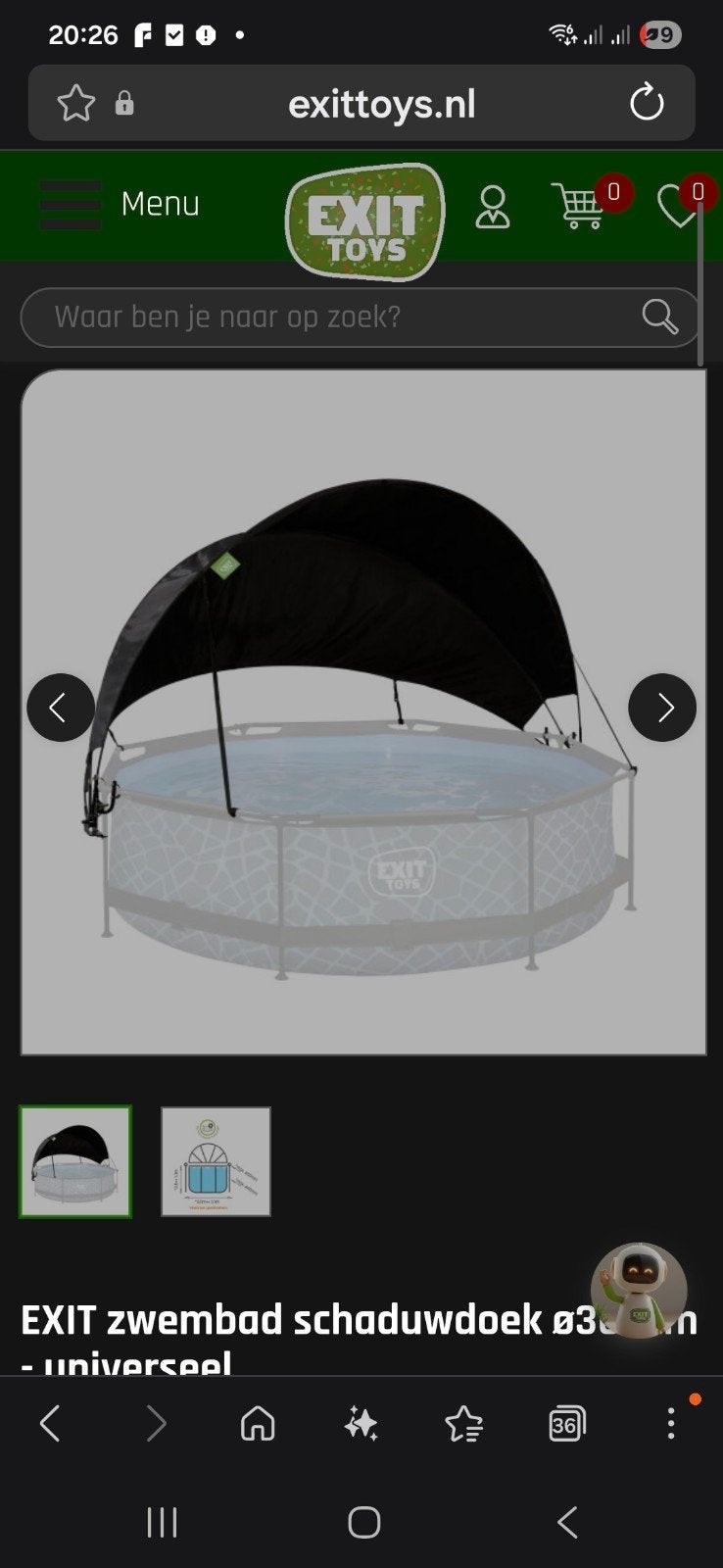 zwembad schaduwdoek/overkapping universeel, Tuin en Terras, Zwembaden, Nieuw, Opzetzwembad, Minder dan 80 cm, 300 cm of meer, Rond