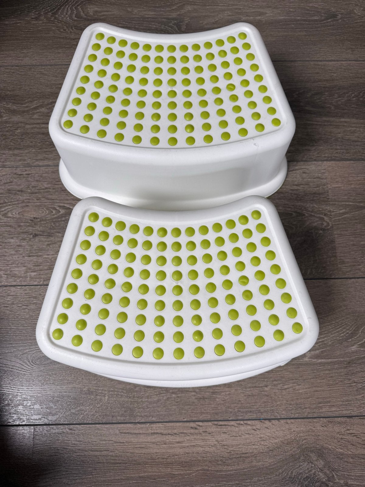 2x Kinderopstapje ikea FÖRSIKTIG - Wit met Groene Antislip, Ophalen of Verzenden, Gebruikt