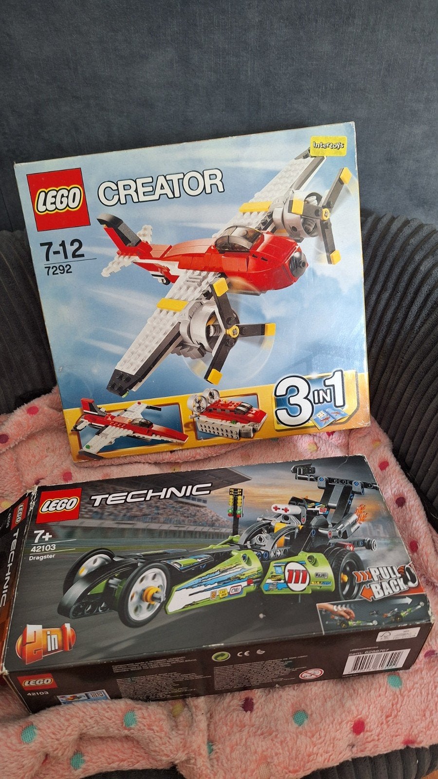 LEGO Creator Propeller Vliegtuig (7292) en Technic Dragster, Lego, Nieuw, Ophalen of Verzenden, Inclusief doos