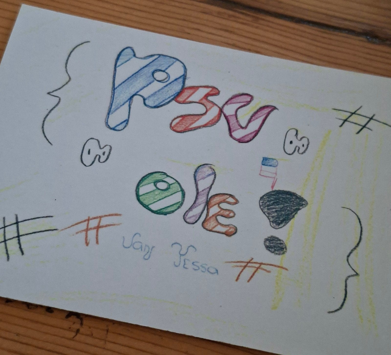 Blanco kaart PSV tekening tassa de kaste korein kinderplein, Verzamelen, Ophalen of Verzenden, 1980 tot heden