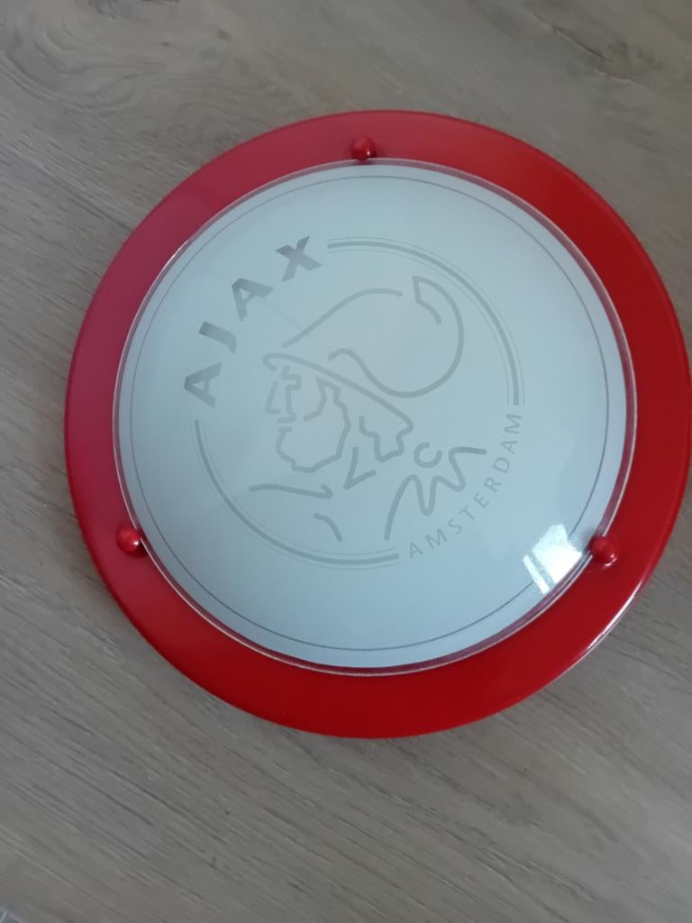 Ajax Plafonnière - Plafonlamp met Ajax logo, Ophalen of Verzenden, Gebruikt, Metaal, Sportief, Fanartikel