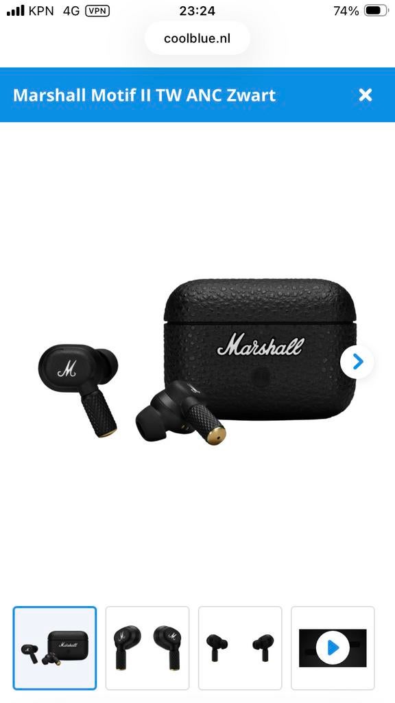 Marshall Motif II ANC Earbuds - Perfecte staat, topgeluid!, Ophalen of Verzenden, Zo goed als nieuw, Overige merken, Draadloos