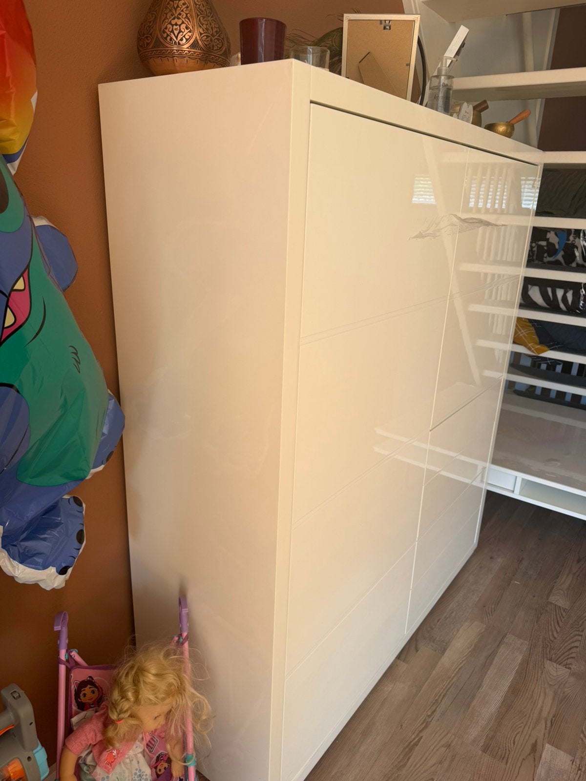 Ladekast met lappviken licht beige wit, Huis en Inrichting, Kasten | Ladekasten, Ophalen, 5 laden of meer, 50 tot 100 cm, Zo goed als nieuw