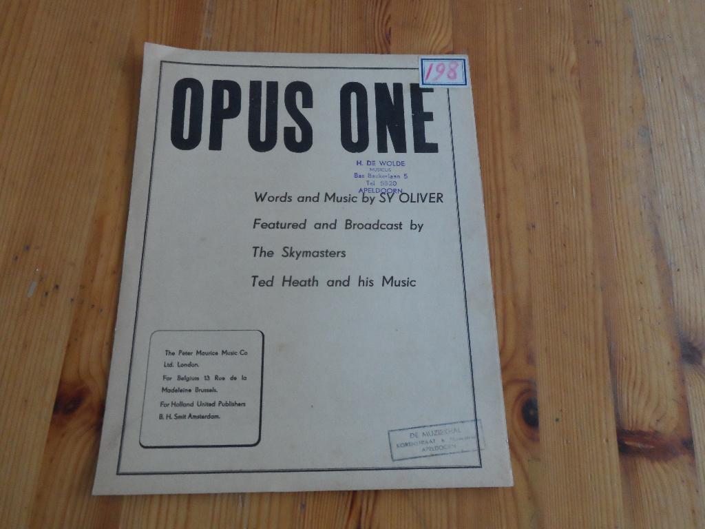 Opus one - sy oliver - the skymasters, Muziek en Instrumenten, Bladmuziek, Gebruikt, Gitaar, Ophalen of Verzenden, Artiest of Componist
