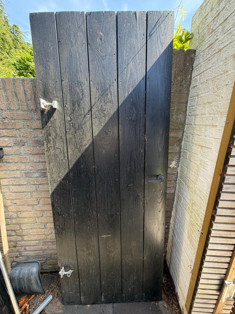 3 gebruikte deuren met stalen frame - diverse breedtes, Ophalen, Gebruikt, 80 tot 100 cm, Buitendeur