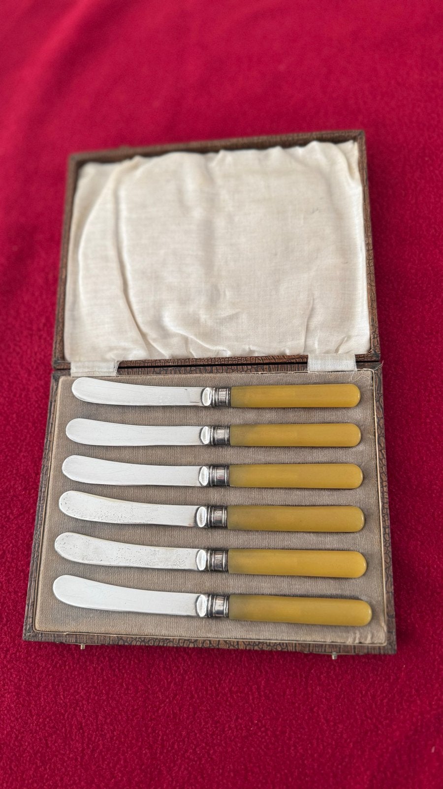 Vintage Engelse botermesjes set van 6 in originele doos, Ophalen of Verzenden