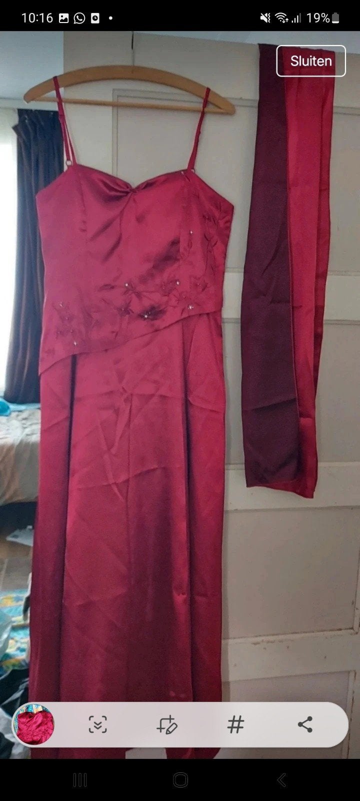 mooi lang jurk maat l/ xl, Ophalen of Verzenden, Zo goed als nieuw, Maat 46/48 (XL) of groter, Galajurk