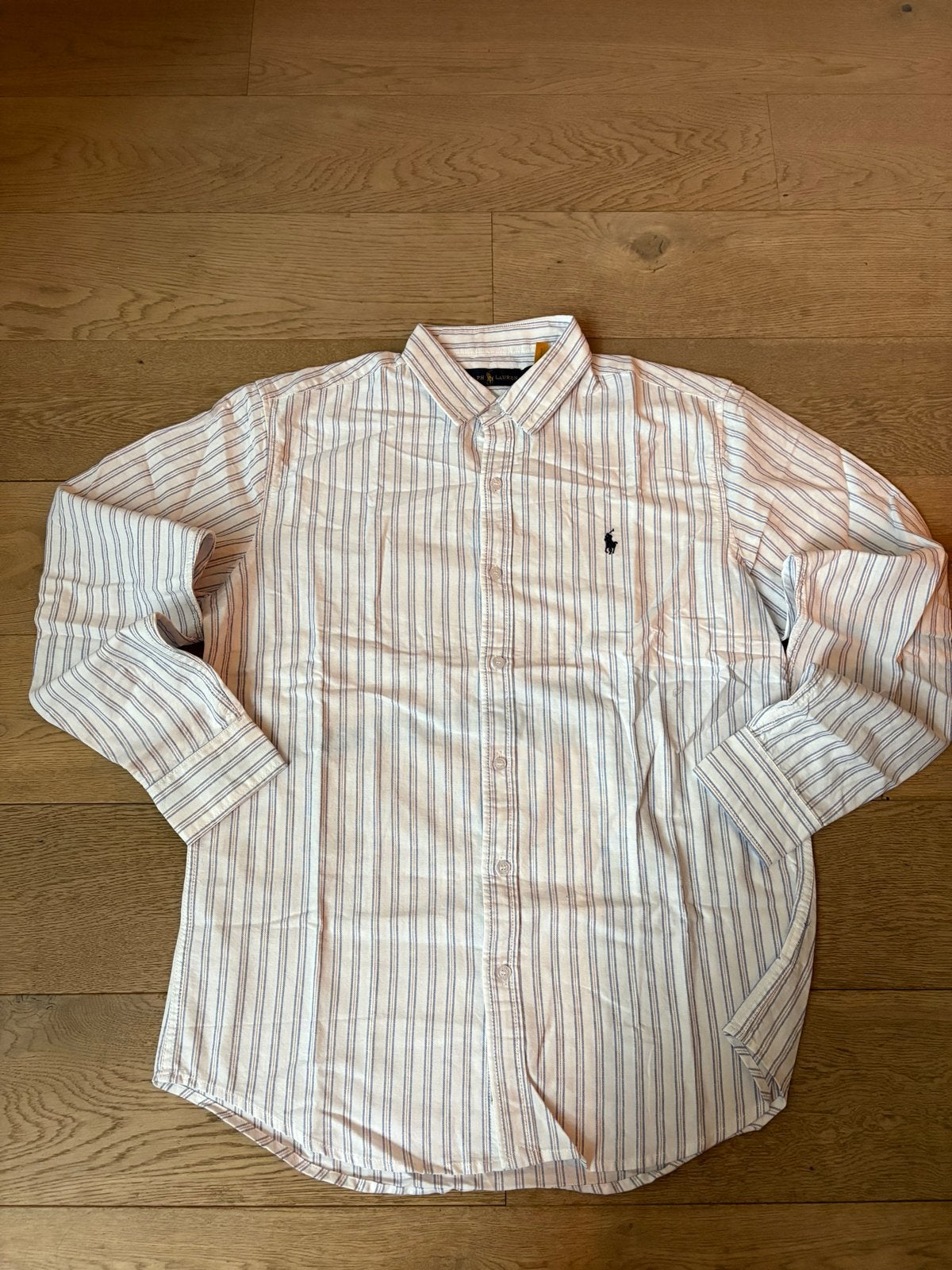 Ralph Lauren Overhemd - Wit met strepen (XL), Ophalen of Verzenden, Zo goed als nieuw, Wit, Halswijdte 43/44 (XL)