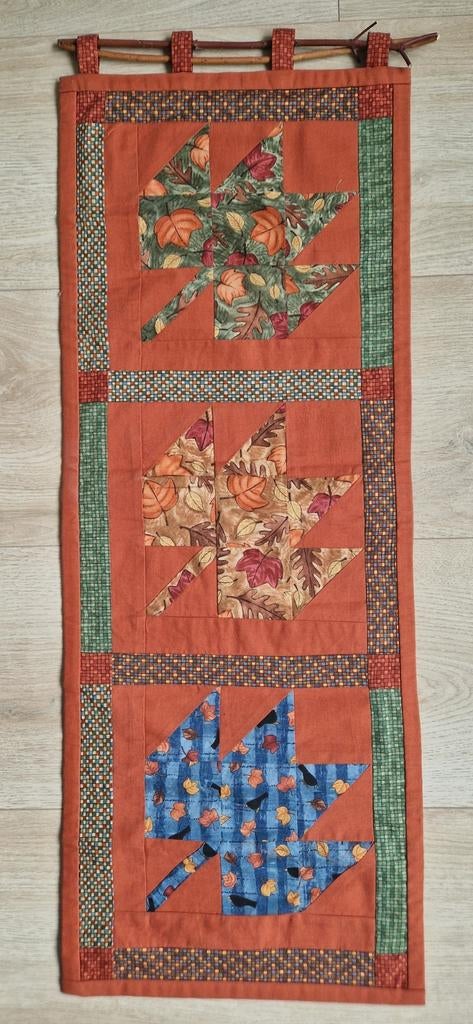 Quilt vintage wandkleed herfst bladeren antroposofisch, Minder dan 50 cm, 50 tot 100 cm, Ophalen of Verzenden, Zo goed als nieuw