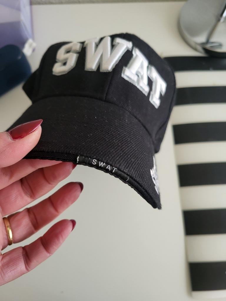 Zwarte SWAT Pet - Stoere Baseballcap, Onbekend, One size fits all, Ophalen of Verzenden, Pet