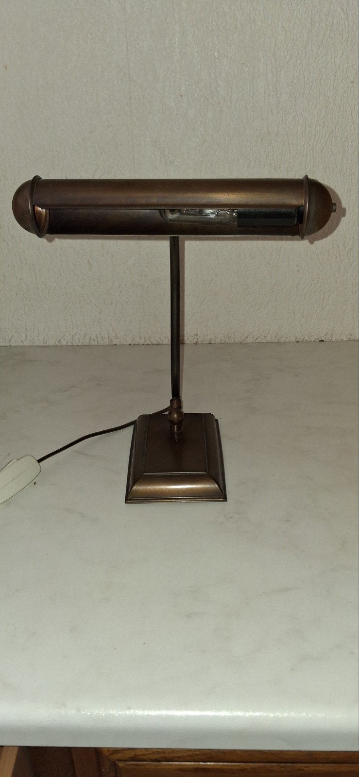 Antieke bronzen bureaulamp / pianolamp, Antiek en Kunst, Antiek | Lampen, Ophalen of Verzenden