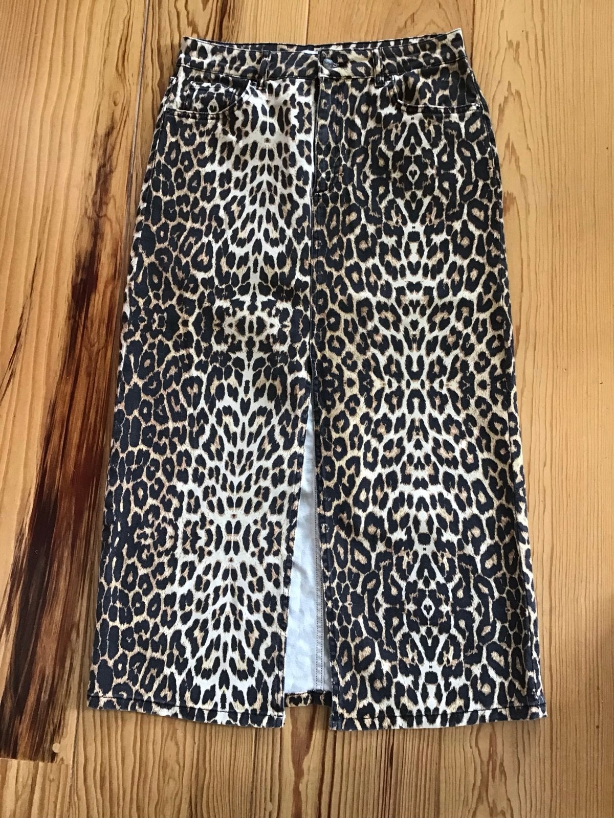 Co'couture Leopard Print Denim Rok - Maat M, Kleding | Dames, Maat 38/40 (M), Meerkleurig, Ophalen of Verzenden, Zo goed als nieuw