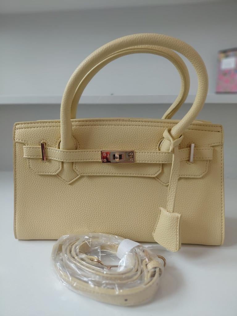 Gele Handtas "Birkin Style" – Nieuw – Incl. Schouderband, Ophalen of Verzenden, Nieuw, Geel, Handtas
