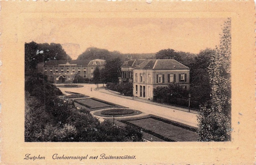 703-438-055 Zutphen Coehoornsingel met Buitensocieteit, Verzamelen, Ophalen of Verzenden, Voor 1920, Gelderland