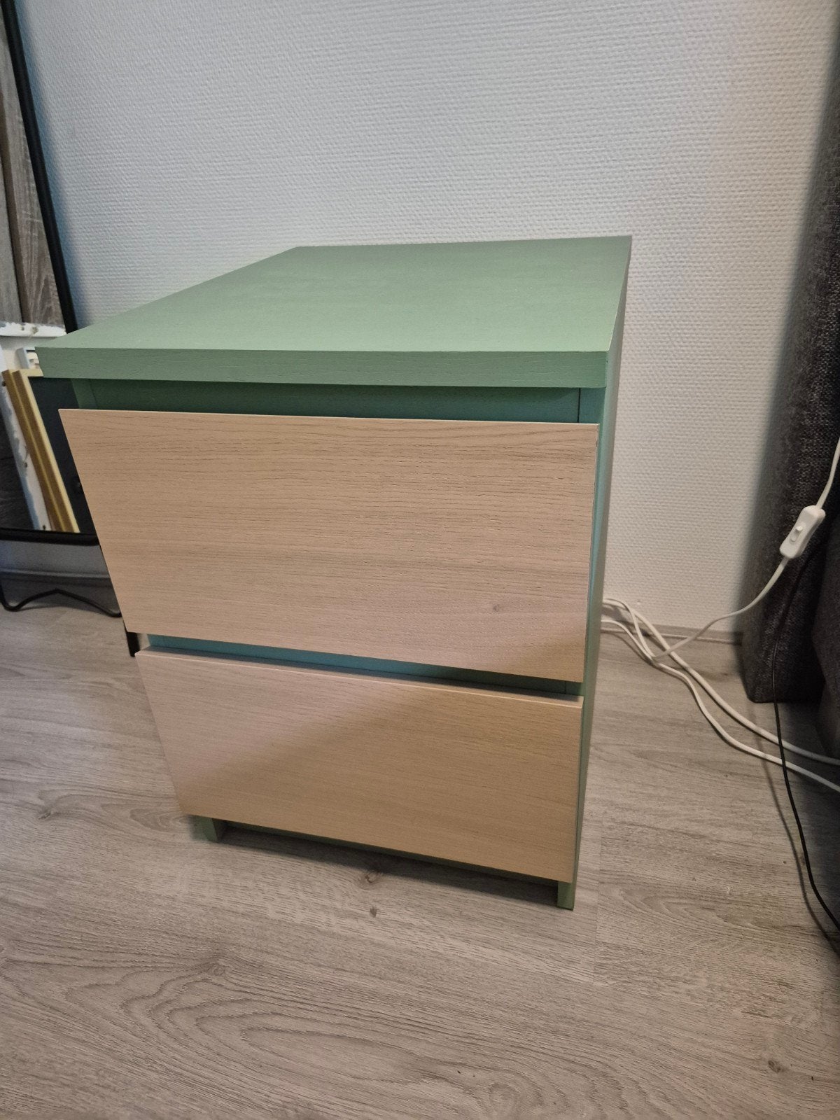 Ikea ladekastje groen, 2 lades, H55xB40.5xD48.5cm, Ophalen, Minder dan 50 cm, Gebruikt, 1 of 2 laden