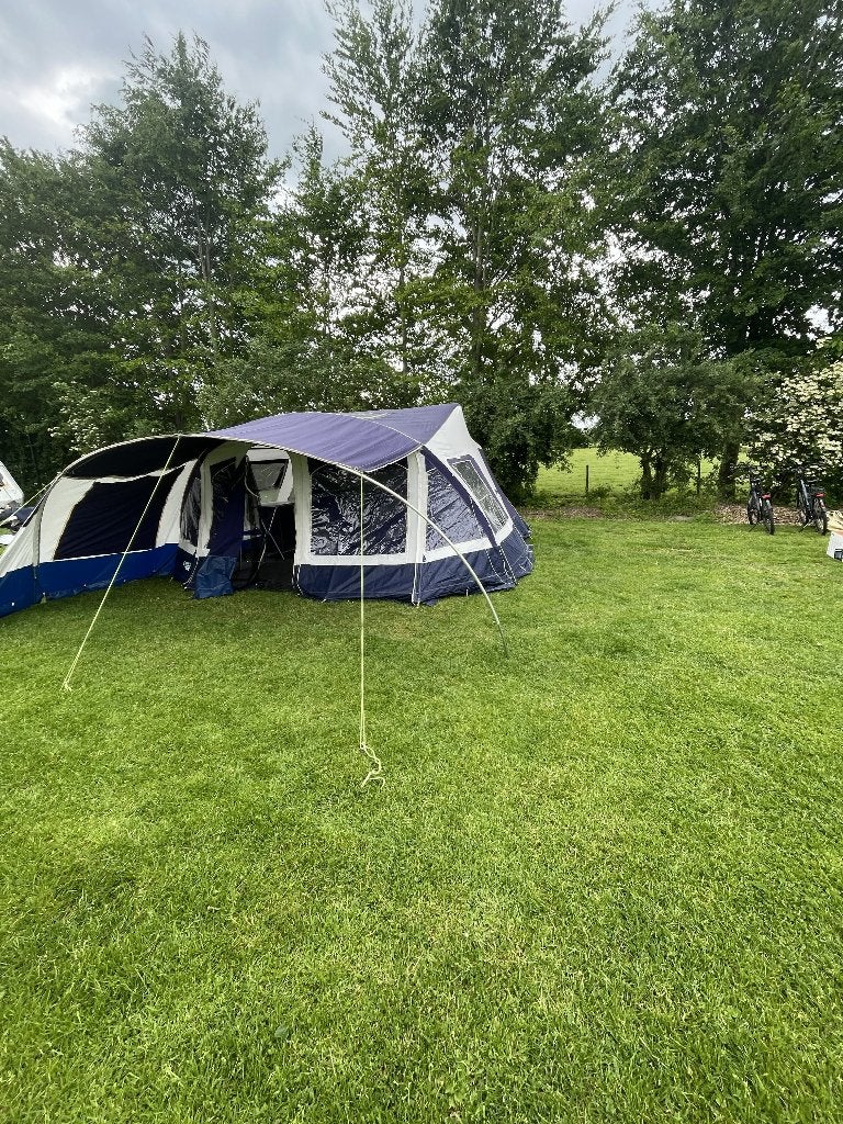 TE KOOP MOOIE (zeer complete) Jamet Panorama, Caravans en Kamperen, Vouwwagens, Ophalen, Blauw, Jamet, Tot en met 4