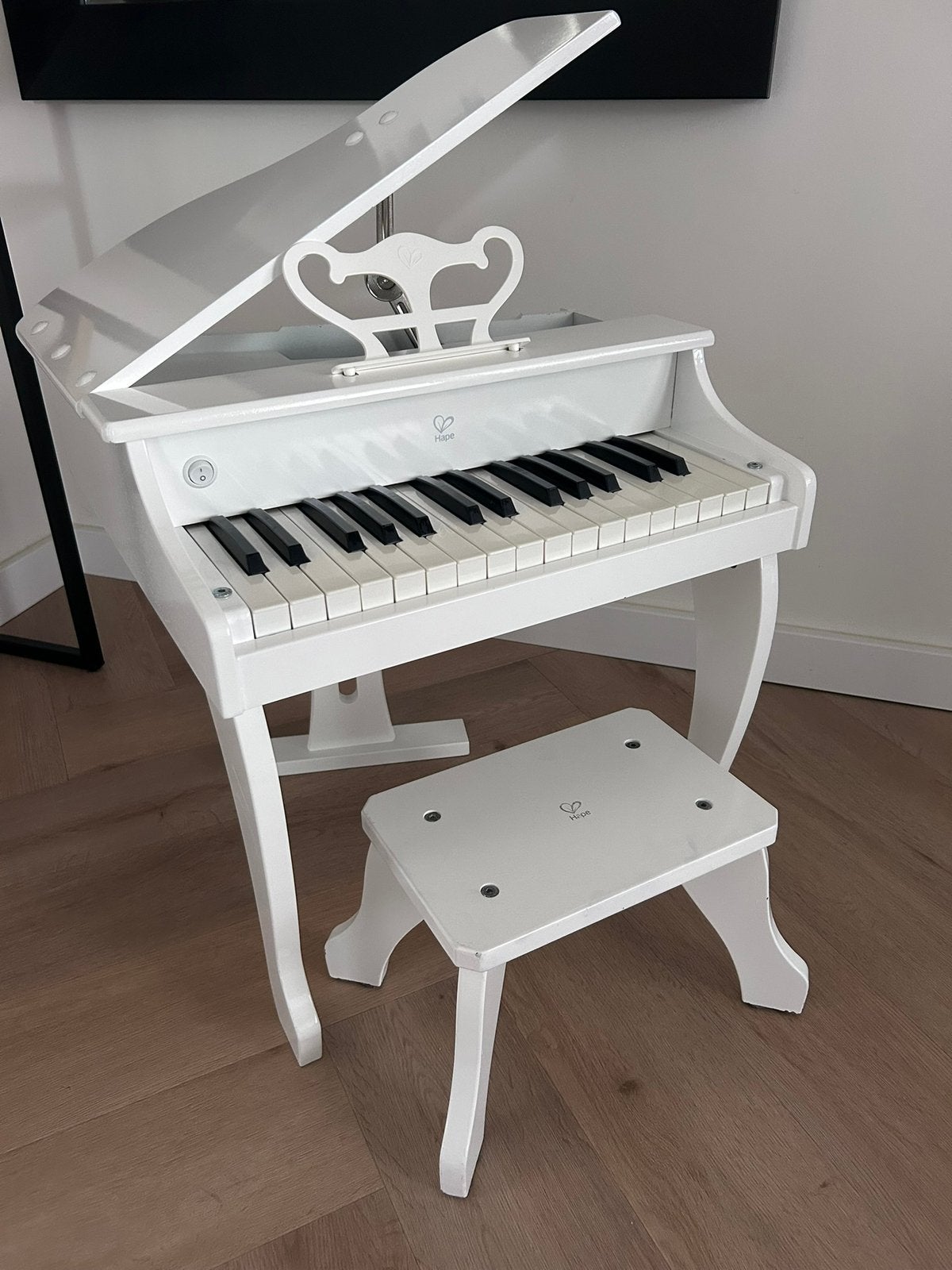 Hape vleugelpiano, Ophalen, Gebruikt, Wit, Hoogglans