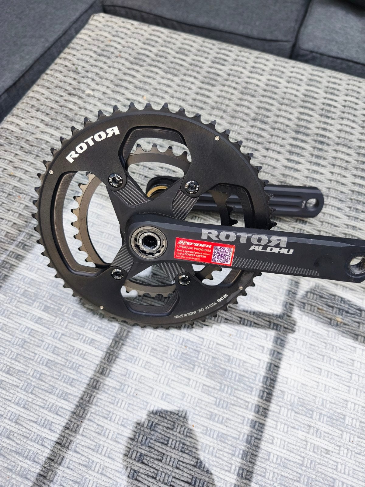 Rotor Aldhu Crankstel met 52/36 Kettingbladen (170mm), Fietsen en Brommers, Fietsonderdelen, Crankstel of Pedalen, Racefiets, Ophalen of Verzenden